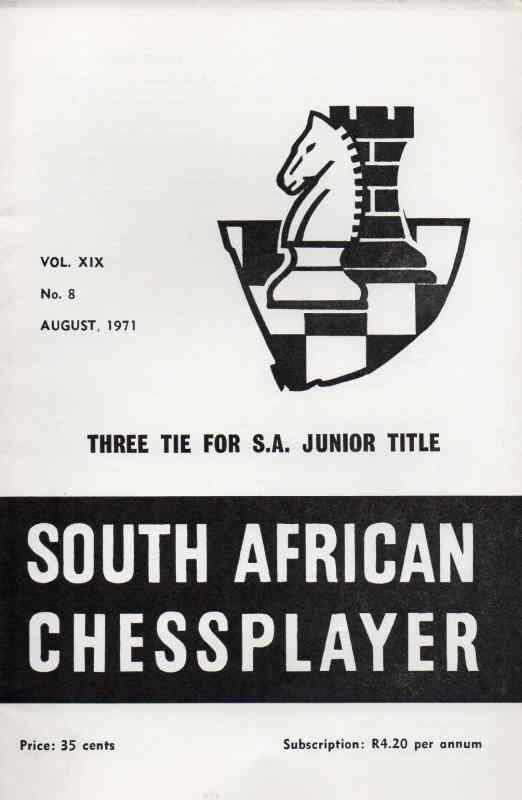 South african chessplayer  Three tie for S.A. junior title 