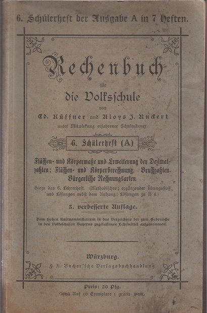 Küffner,Ed.+Alois J.Rockert  Rechenbuch für die Volksschule.6.Schülerheft (A) 