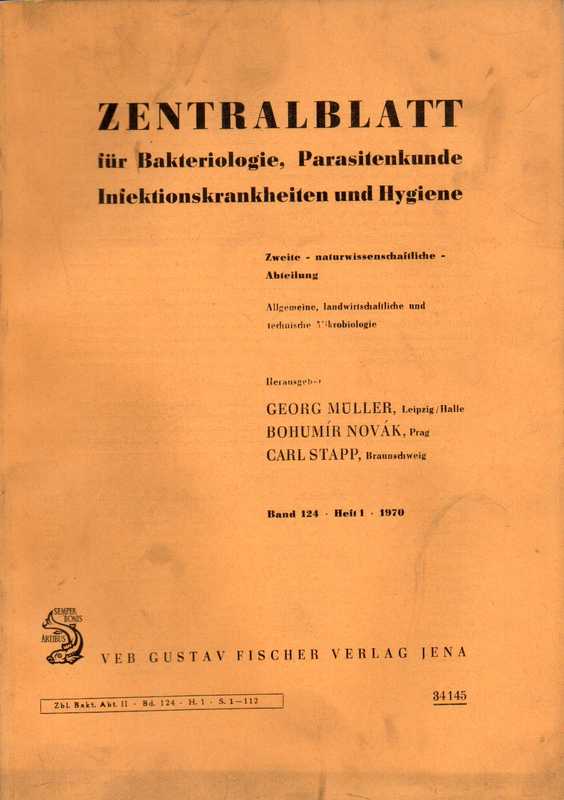 Zentralblatt für Bakteriologie, Parasitenkunde  Infektionskrankheiten und Hygiene.2.naturwiss.Abteilung.124 Band.1970 