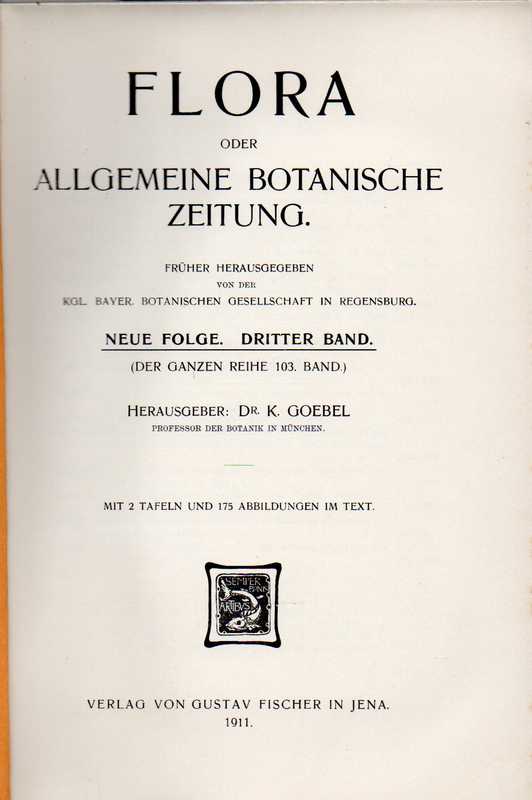 Flora  Flora oder Allgemeine Botanische Zeitung.Neue Folge 3.Band 