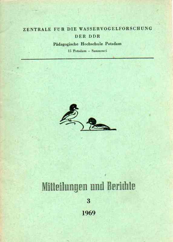 Zentrale f.d.Wasservogelforschung DDR  Mitteilungen und Berichte 3 