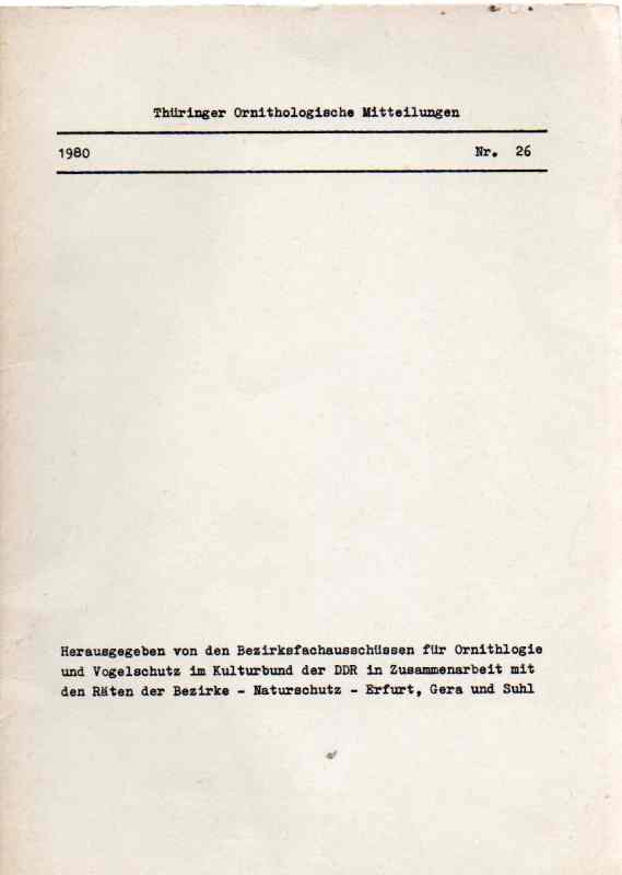 Thüringer Ornithologische Mitteilungen  Nr.26.1980 