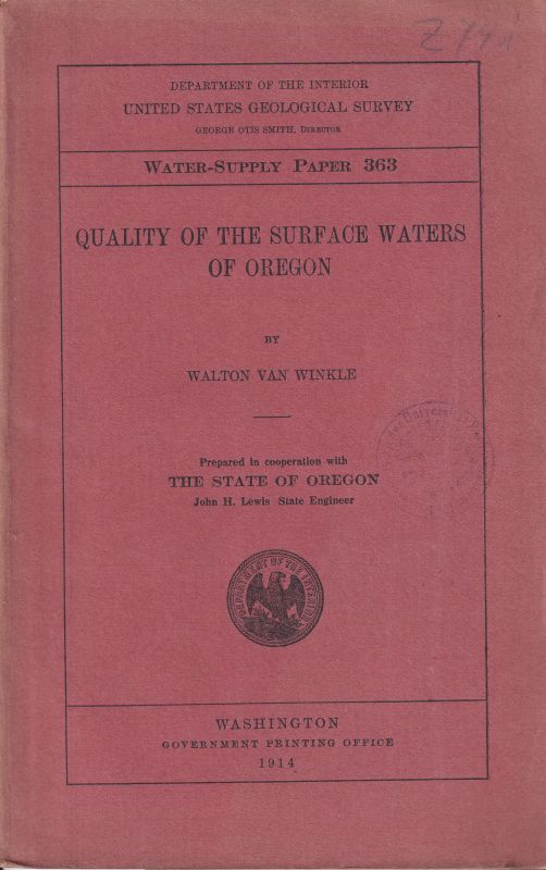 Winkle,Walton van  Qualitiy of the Surface Waters of Oregon 