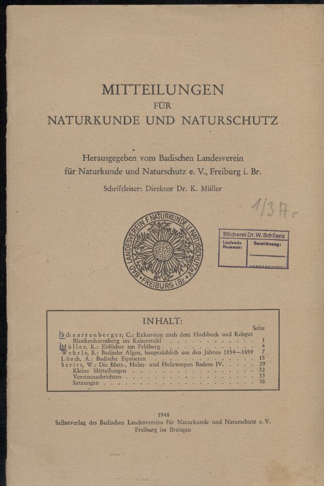 Mitteilungen für Naturkunde und Naturschutz  1948 