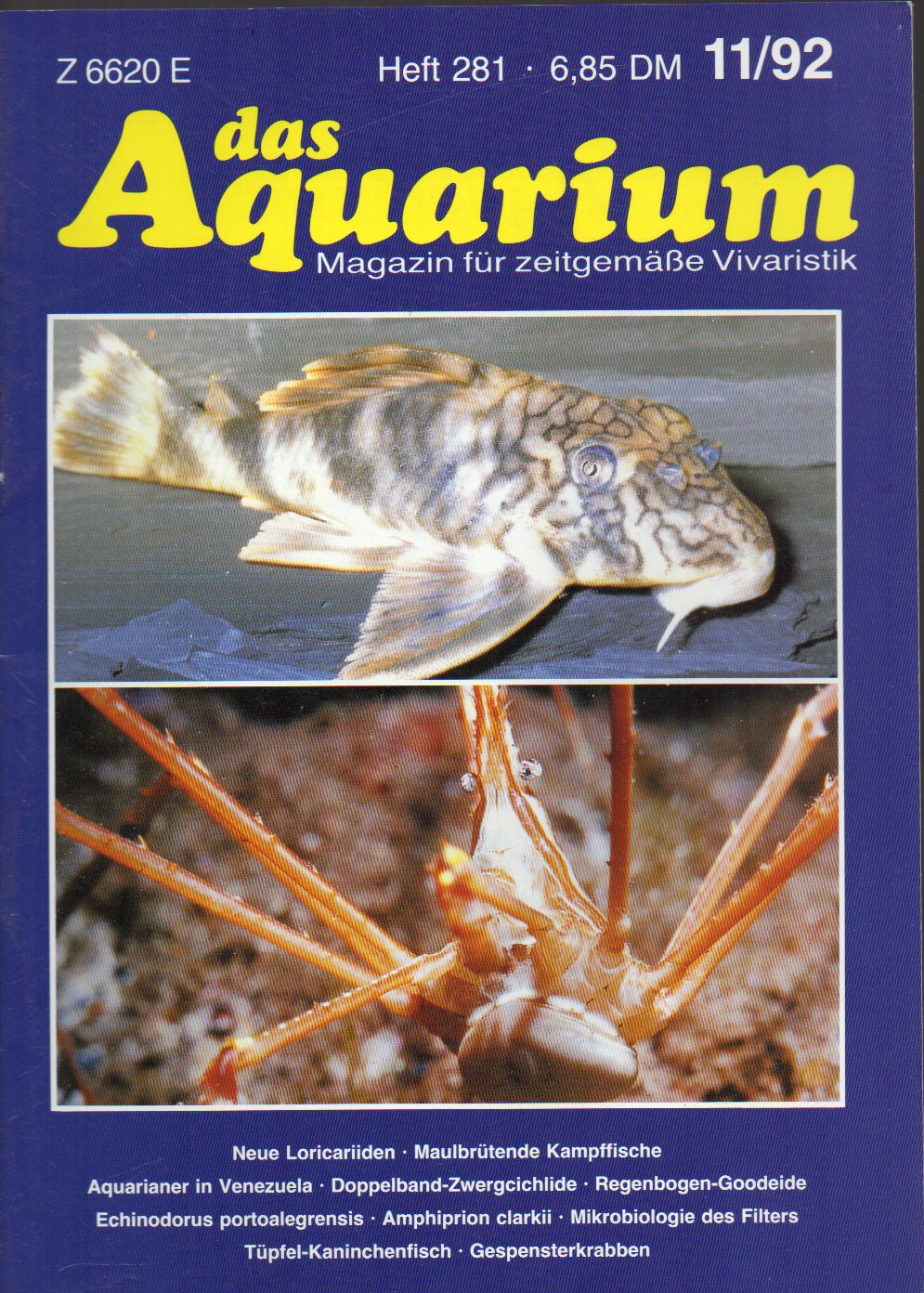 Das Aquarium  26.Jg.1992,Heft 11 