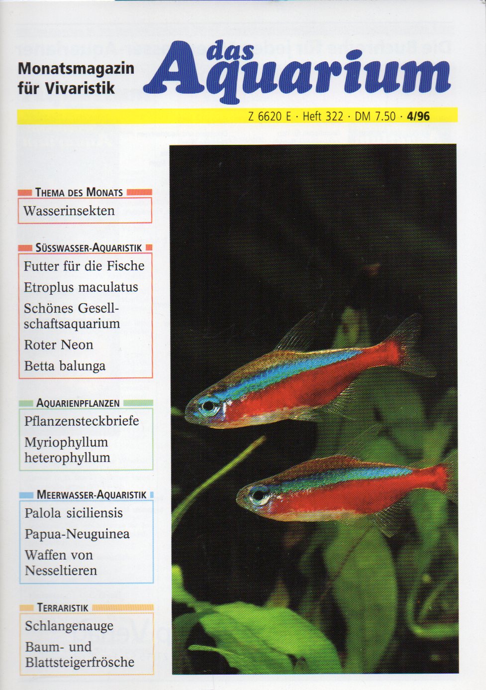 Das Aquarium  30.Jg.1996,Heft 4 
