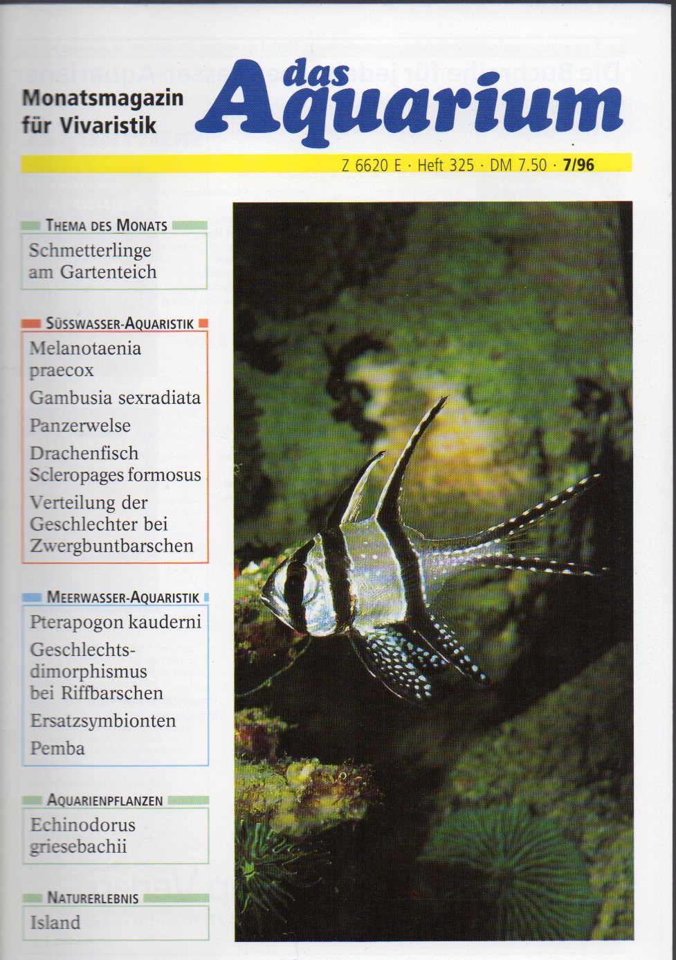 Das Aquarium  30.Jg.1996,Heft 7 