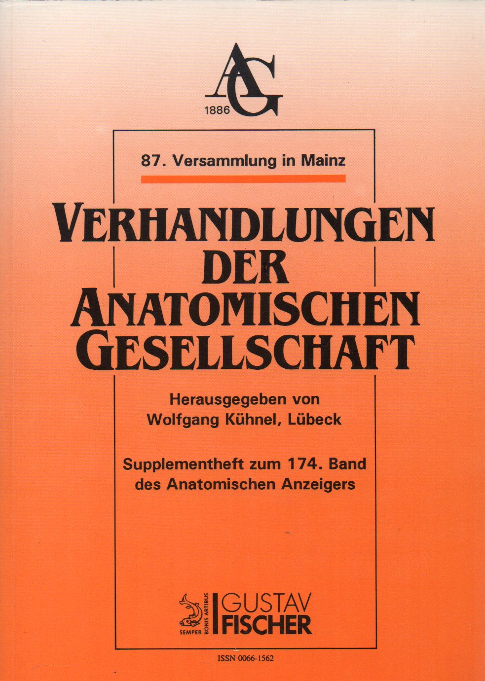 Kühnel,Wolfgang(Hsg.)  Verhandlungen der Anatomischen Gsellschaft.87.Versammlung in Mainz 