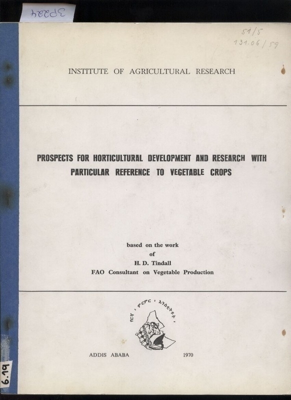 Tindall,H.D.  Prospects for Horticultural development and research with particular 