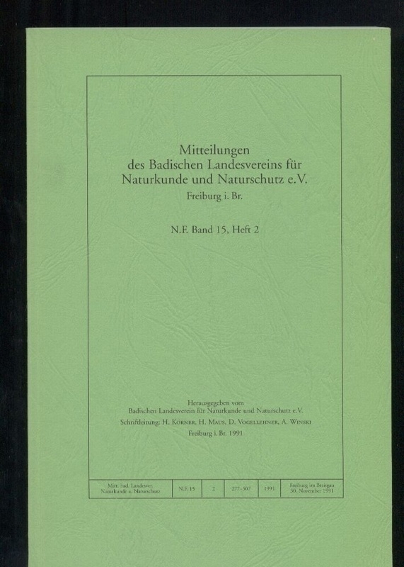 Badischer Landesverein für Naturkunde und  Naturschutz.Mitteilungen. N.F. Band 15, Heft 1-3/4 (3 Hefte) 