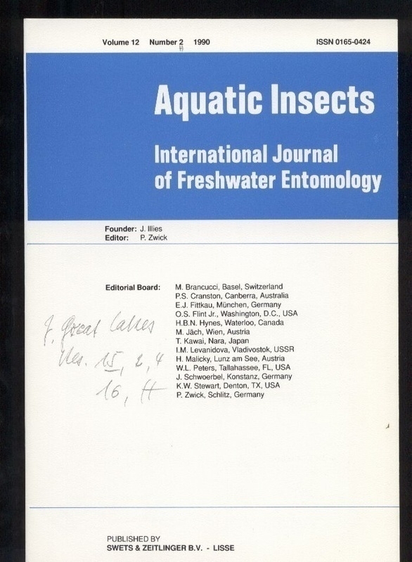 Aquatic insects  Aquatic insects Vol. 12 Number 1-4, 1990 (4 Hefte) 