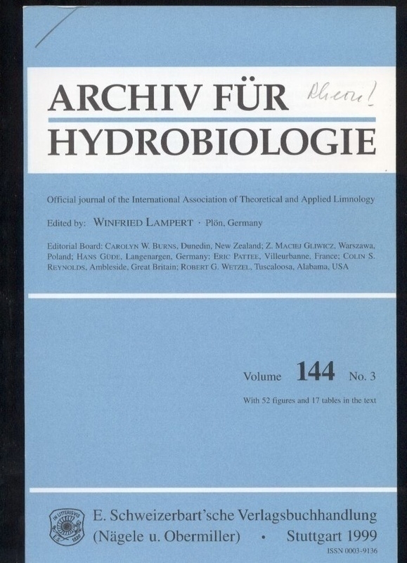 Archiv für Hydrobiologie  Archiv für Hydrobiologie Vol. 144, No. 1-4 (4 Hefte) 