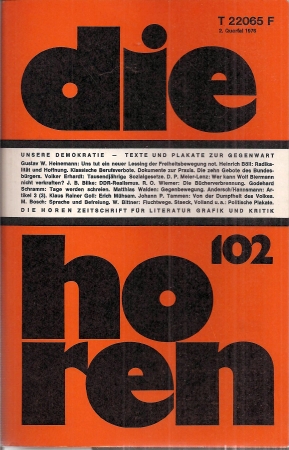 die horen  die horen 21.Jahrgang 1976, Band 2, Ausgabe 102 