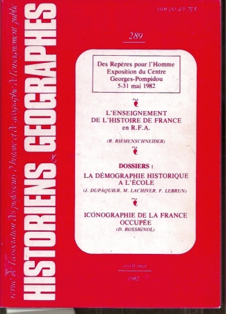 Historiens et Geographes  Historiens et Geographes 72 Annee No. 289,Avril-Mai 1982. 