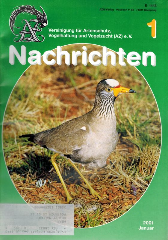 Vereinigung für Artenschutz, Vogelhaltung  AZ Nachrichten 48.Jahrgang 2001 Nr.1 bis 12 (12 Hefte) 
