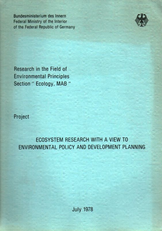 Ellenberg,Heinz und Otto Fränzle und Paul Müller  Ecosystem Research with a View to Environmental Policy and 