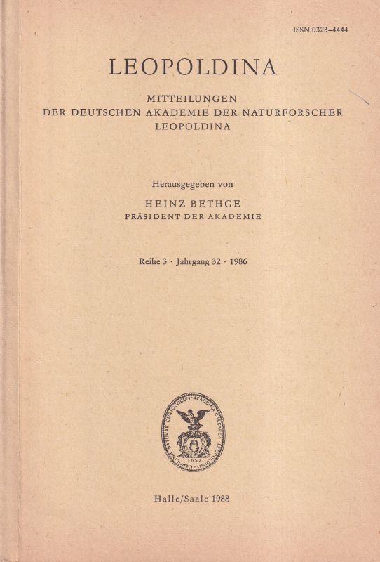 Leopoldina Mitteilungen  Reihe 3, 32. Jahrgang 1986 