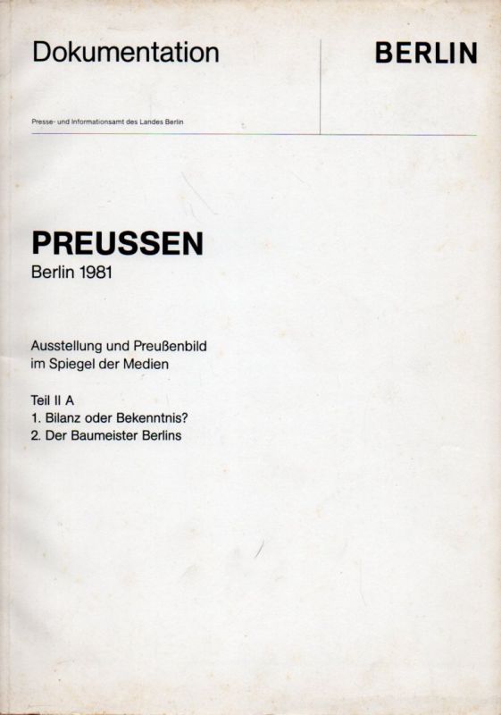 Presse- und Informationsamt des Landes Berlin  Preussen Berlin 1981 