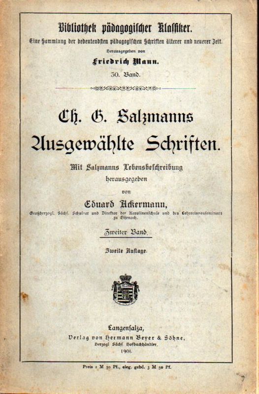 Ackermann,Eduard (Hsg.)  Ch.G.Salzmanns ausgewählte Schriften Zweiter Band 