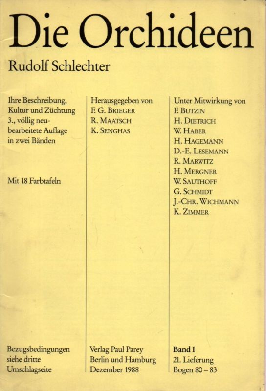 Schlechter,Rudolf  Die Orchideen Band I. 21.Lieferung Bogen 80-83 