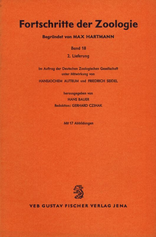 Bauer,Hans (Hsg.)  Fortschritte der Zoologie Achtzehnter Band 1967, 2. Lieferung 