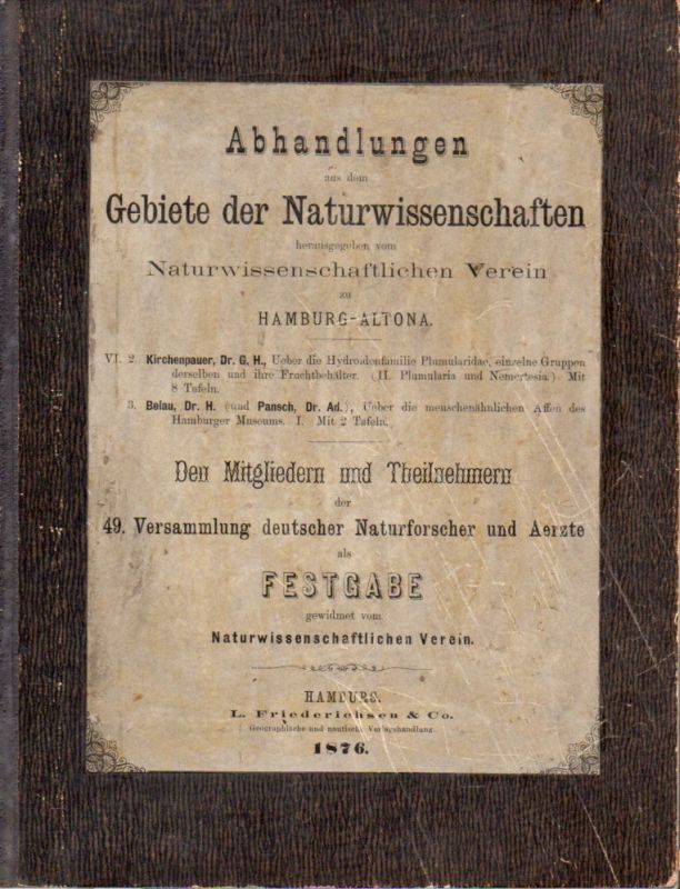 Naturwissenschaftlicher Verein Hamburg-Altona  Abhandlungen aus dem Gebiete der Naturwissenschaften 