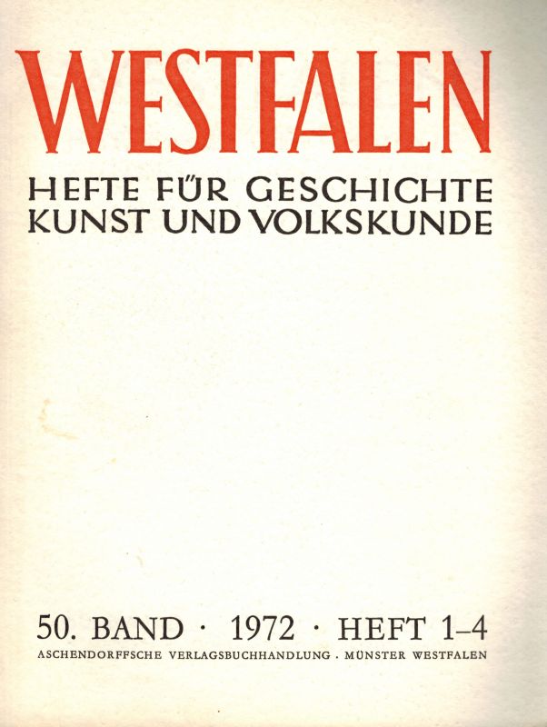 Westfalen  Westfalen 50.Band 1972 Hefte 1-4 (1 Band) 