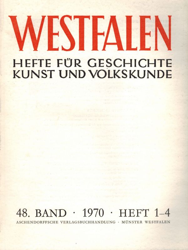 Westfalen  Westfalen 48.Band 1970 Hefte 1-4 (1 Band) 