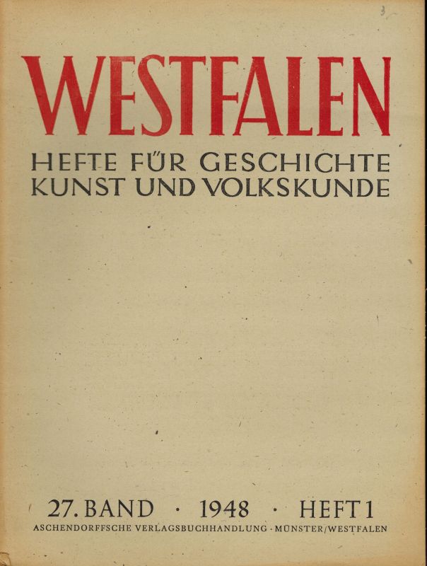 Westfalen  Westfalen 27.Band 1948 Heft 1 