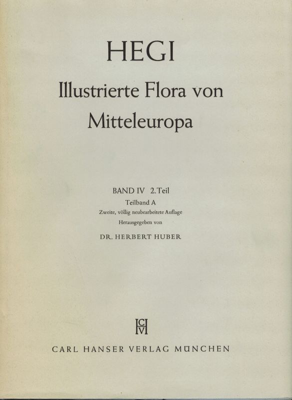 Hegi,Gustav  Illustrierte Flora von Mitteleuropa Band IV. Teil 2 Teilband A 