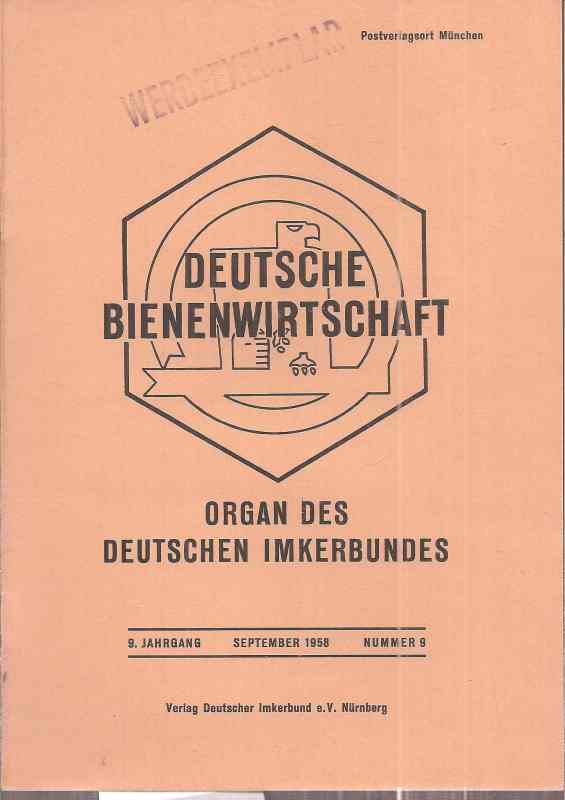 Deutsche Bienenwirtschaft  9.Jahrgang 1958 Heft 9 (1 Heft) 