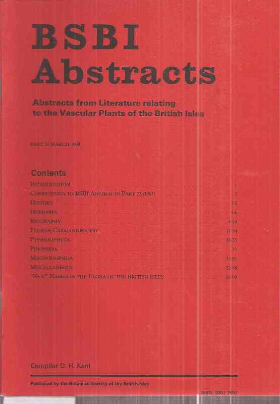 The Botanical Society of the British Isles  BSBI Abstracts Part 23 March 1994 