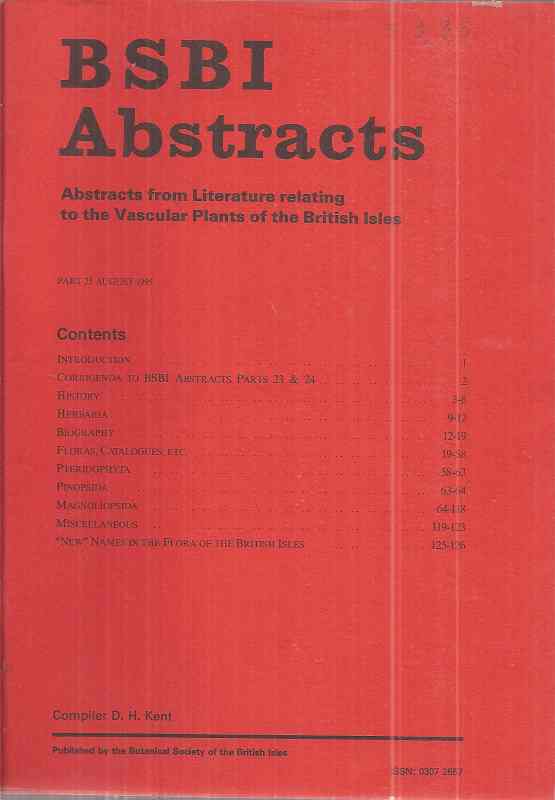 The Botanical Society of the British Isles  BSBI Abstracts Part 25 August 1995 