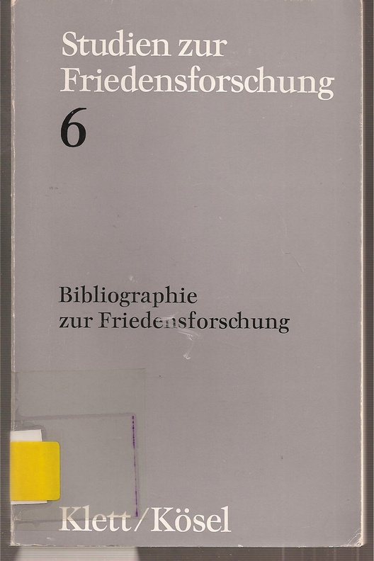 Scharffenorth,Gerta+Wolfgang Huber (Hsg.)  Bibliographie zur Friedensforschung 