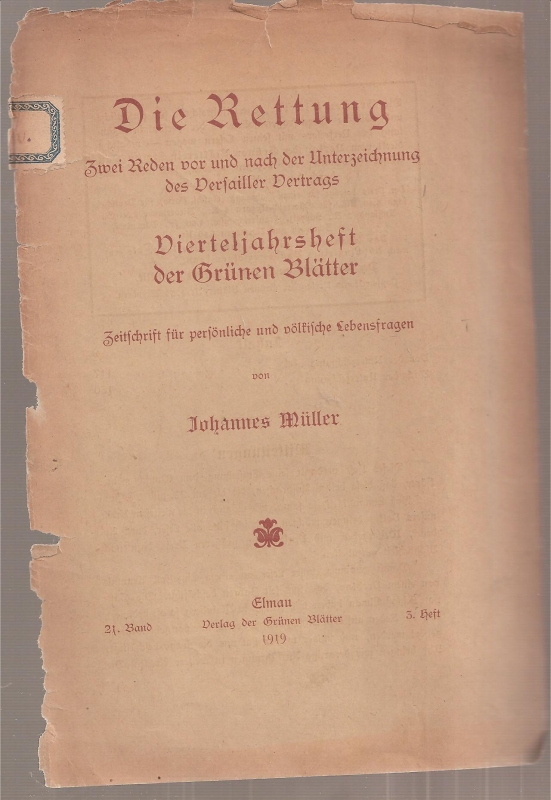 Müller,Johannes  Die Rettung 