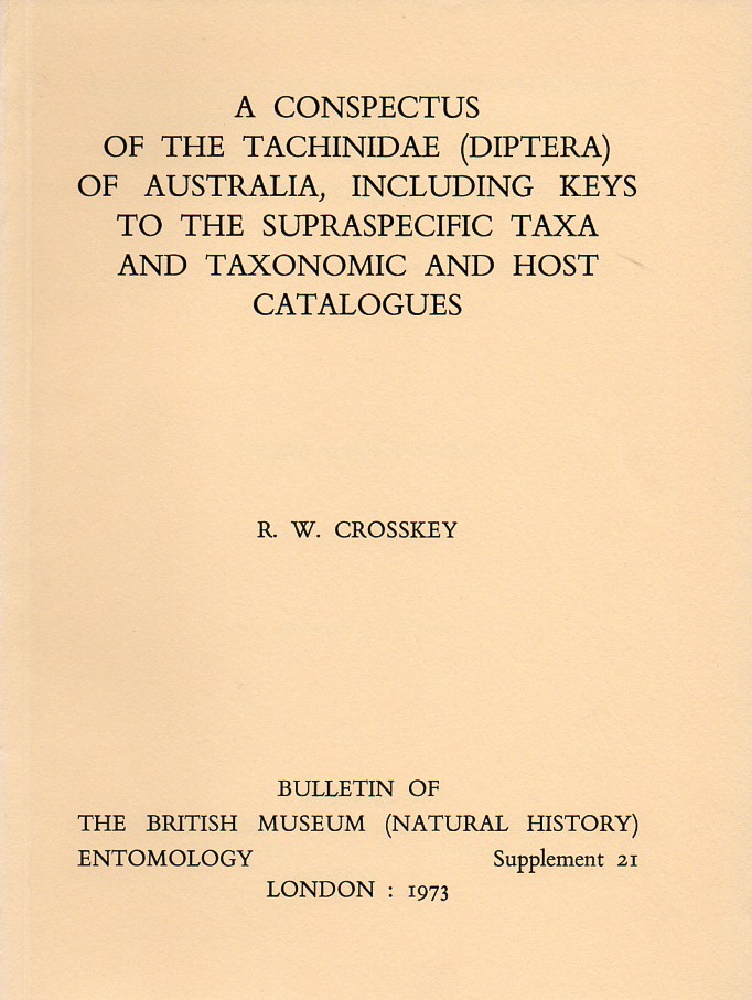 Crosskey,R.W.  A conspectus of the Tachinidae (Diptera) of Australia, including 