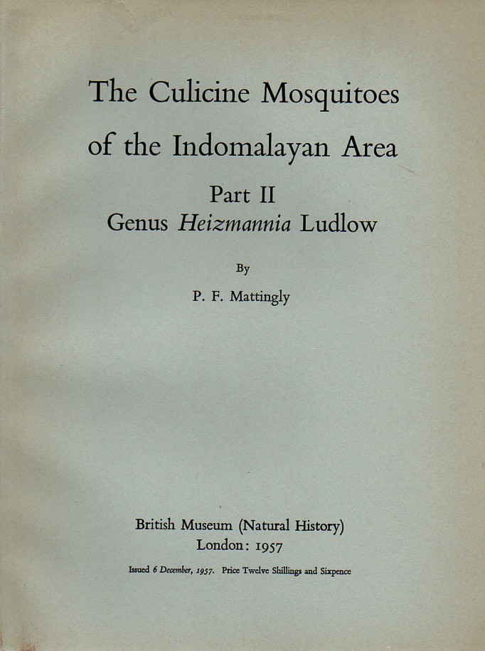 Mattingly,P.F.  Genus Heizmannia Ludlow. The Culicine Mosquitoes of the 
