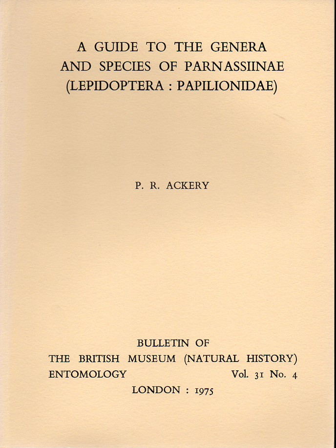 Ackery,P.R.  A guide tot he genera and species of Parnassiinae (Lepidoptera 