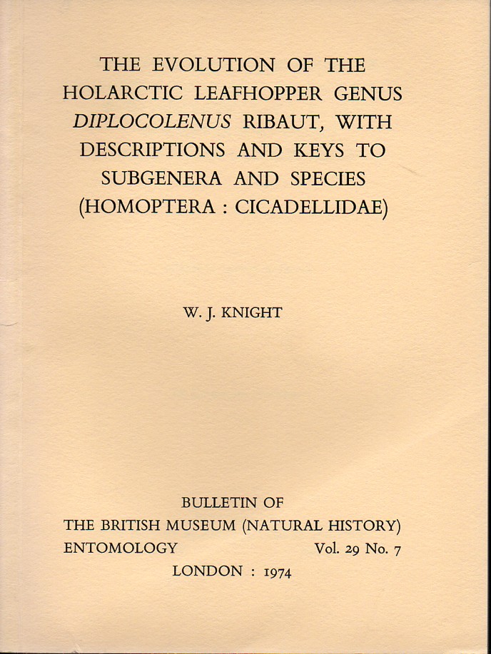 Knight,W.J.  The evolution of the holarctic leafhopper genus Diplocolenus Ribaut 