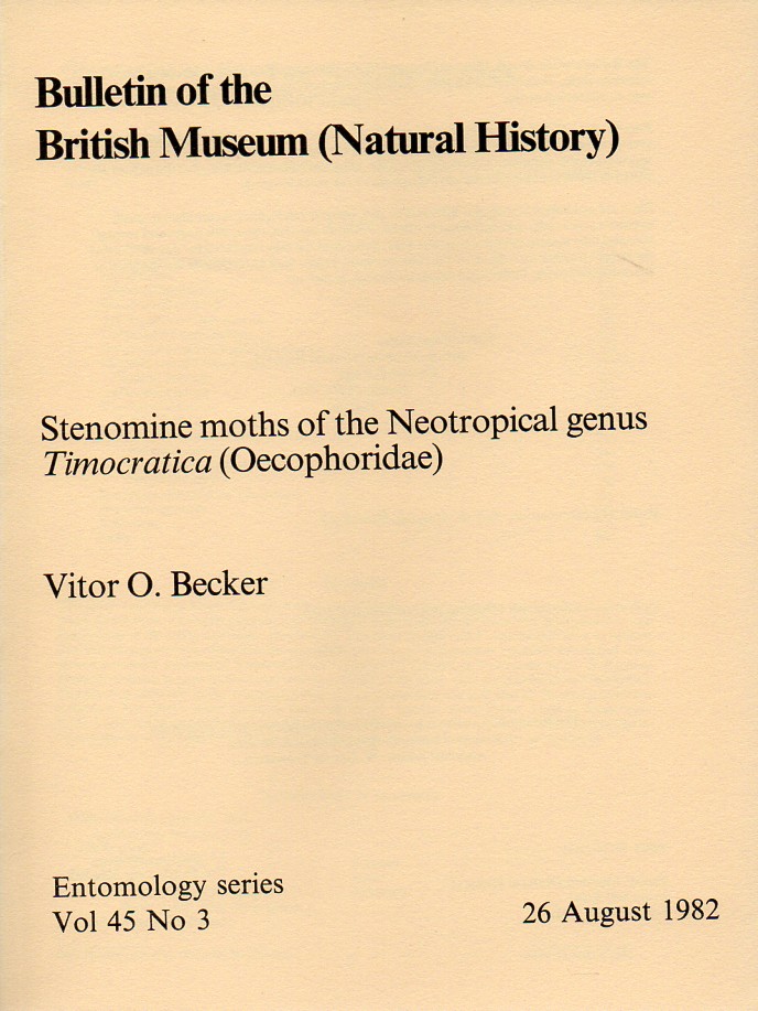 Becker,Vitor O.  Stenomined moths of the Neotropical genus Timocratica (Oecophoridae) 