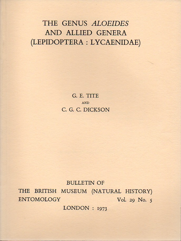 Tite,G.E. und C.G.C.Dickson  The genus Aloeides and allied genera (Lepidoptera: Lycaenidae) 
