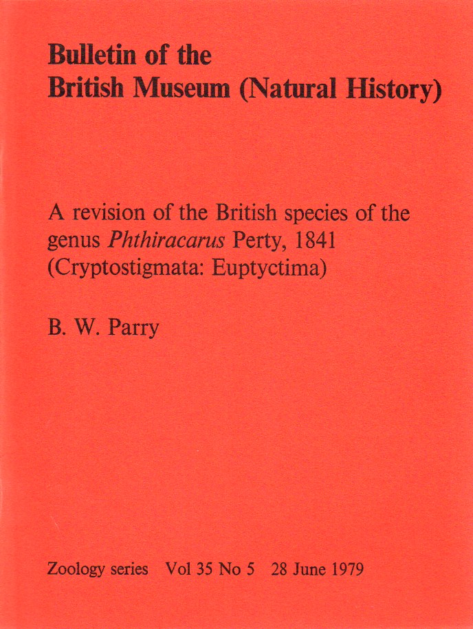 Parry,B.W.  A revision of the British species of the genus Phthiracarus Perty 