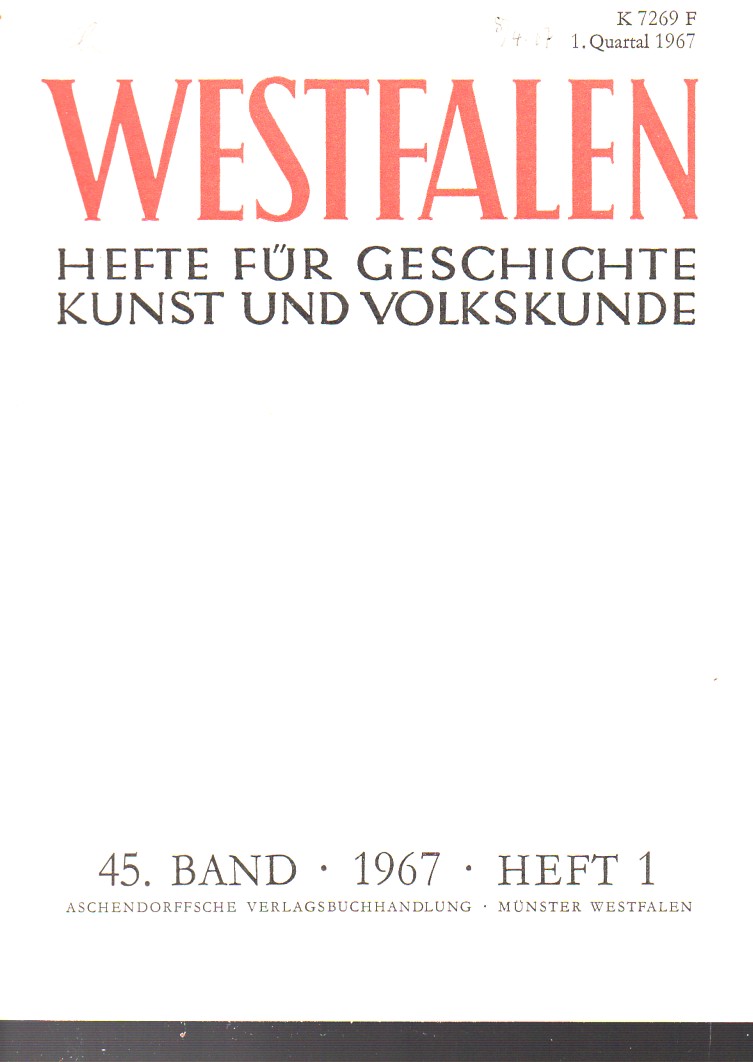 Westfalen  Westfalen 45.Band 1967 Hefte 1 bis 4 (3 Hefte) 