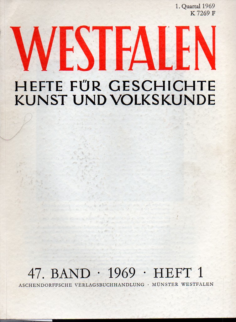 Westfalen  Westfalen 47.Band 1969 Hefte 1-4 (2 Hefte) 
