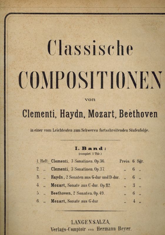 Clementi,Muzio  Je 3 Sonantinen OP 36 und OP 37 und Sonate 1 für Piano in einem Band 