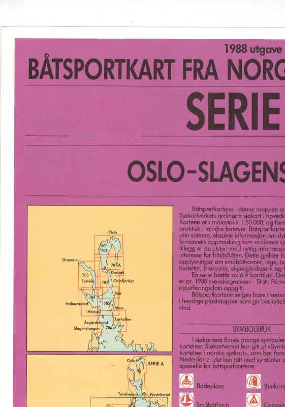 Norges Sjokartverk  Batsportkart fra Norges Sjokartverk Serie A Oslo-Slagenstangen 