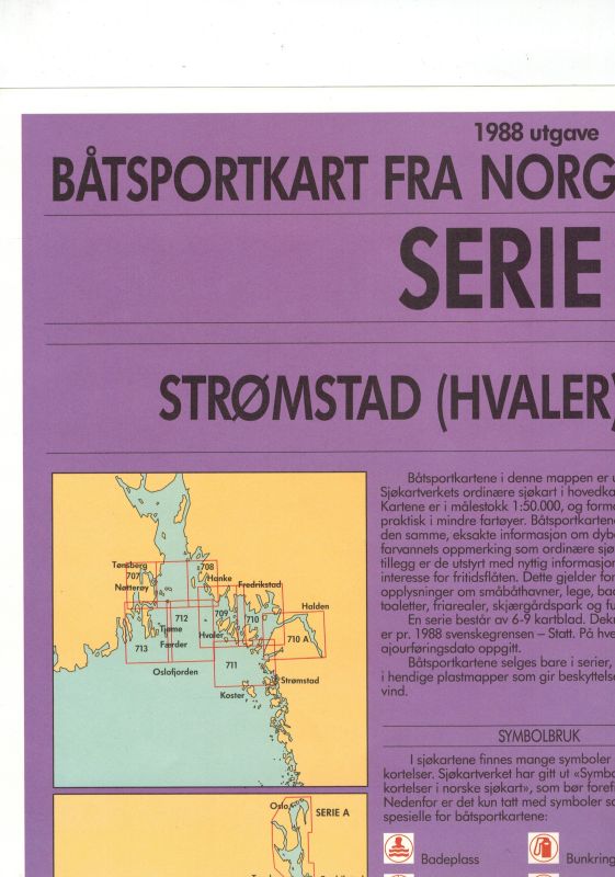 Norges Sjokartverk  Batsportkart fra Norges Sjokartverk Serie B Stromstad (Hvaler)- 