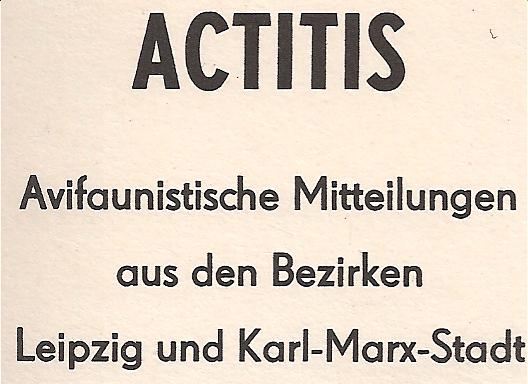 Größler,Kurt+Klaus Tuchscherer (Hsg.)  Actitis Avifaunistische Mitteilungen aus dem Bezirk Leipzig und 
