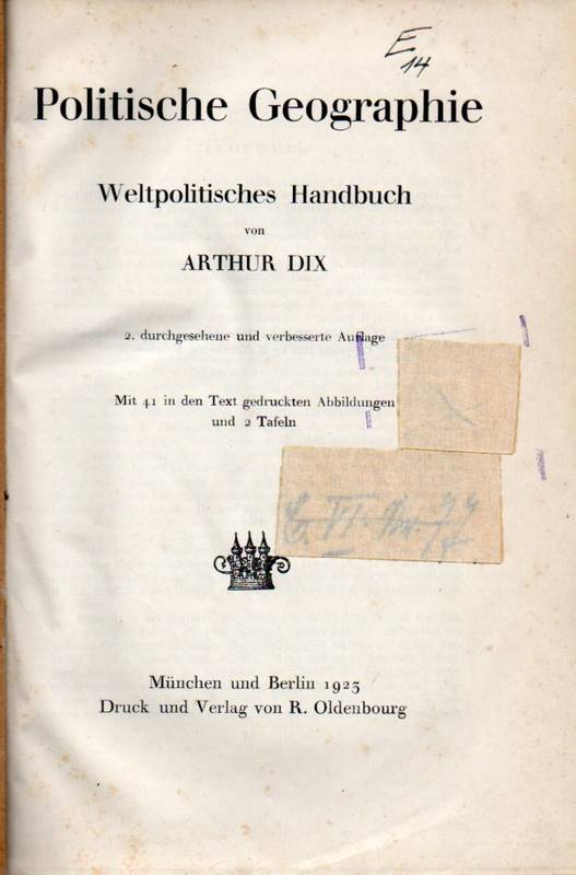 Dix,Arthur  Politische Geographie 