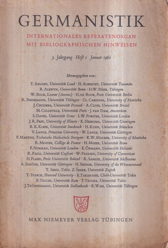 Internat.Referaten-Organ mit bibliograph.Hinweisen  3.Jg.1962,Hft.1 